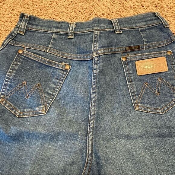 Maverick Super High Waisted Dark Wash Blue Jeans Misses Size 14 Soft Jeans Retro - Picture 4 of 10